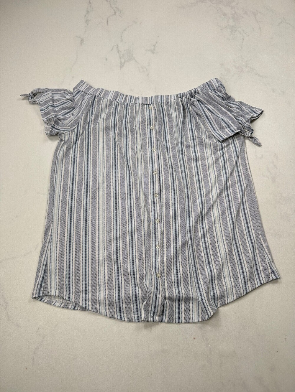 Just Be Blouse Blue 90s VTG Button Front - Womens 2X